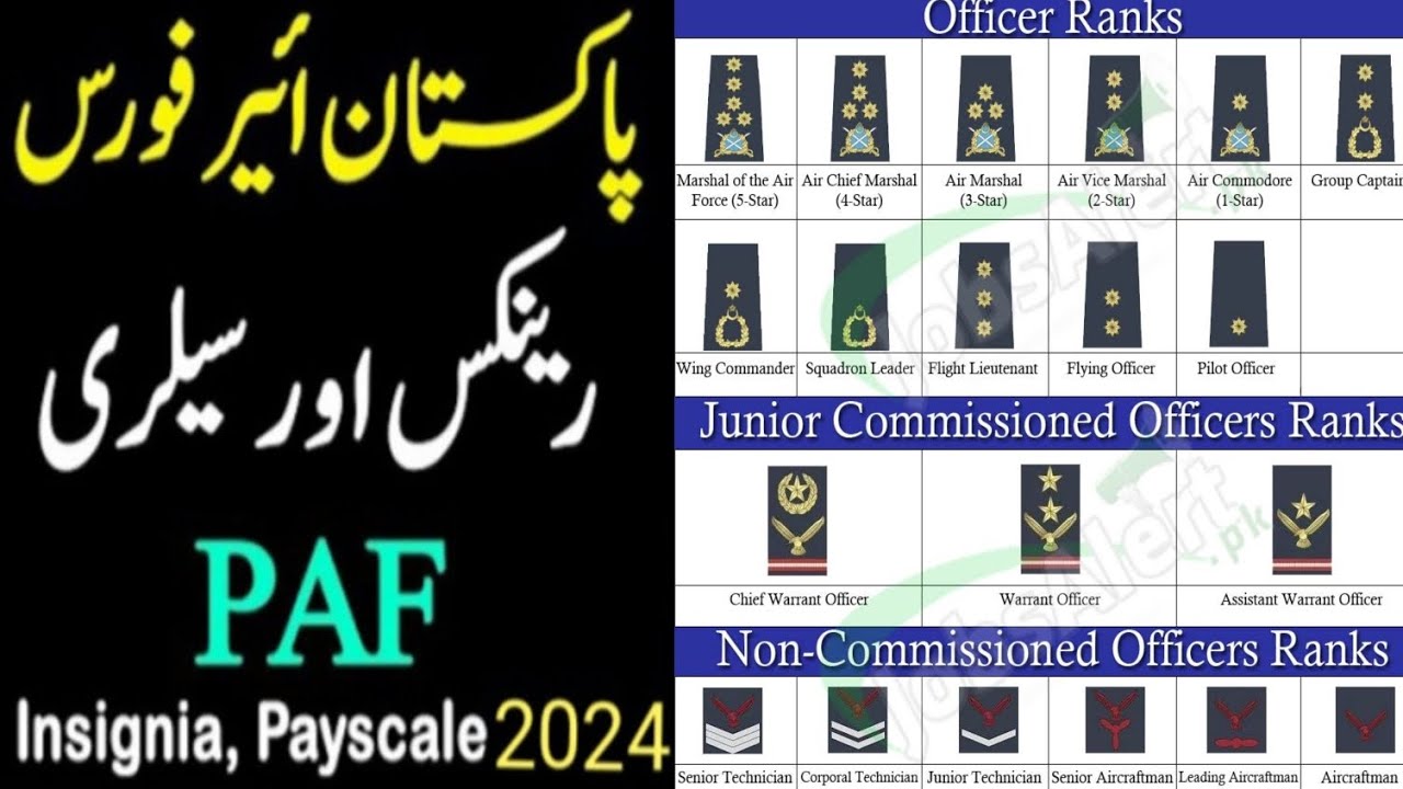 Pakistan Air force All Ranks Insignia and salaries | PAF all Ranks Information