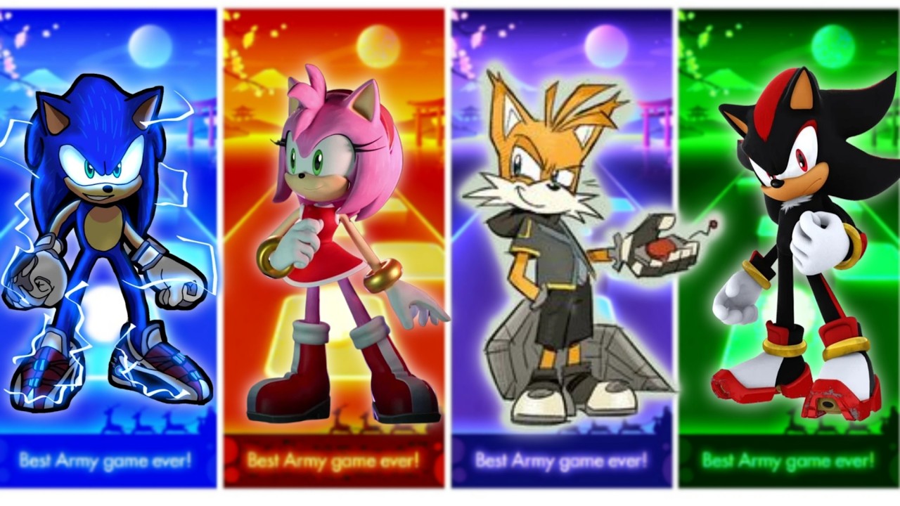 Sonic 🔴 Amu Rose 🔴 Tails 🔴 Shadow - Tiles hop