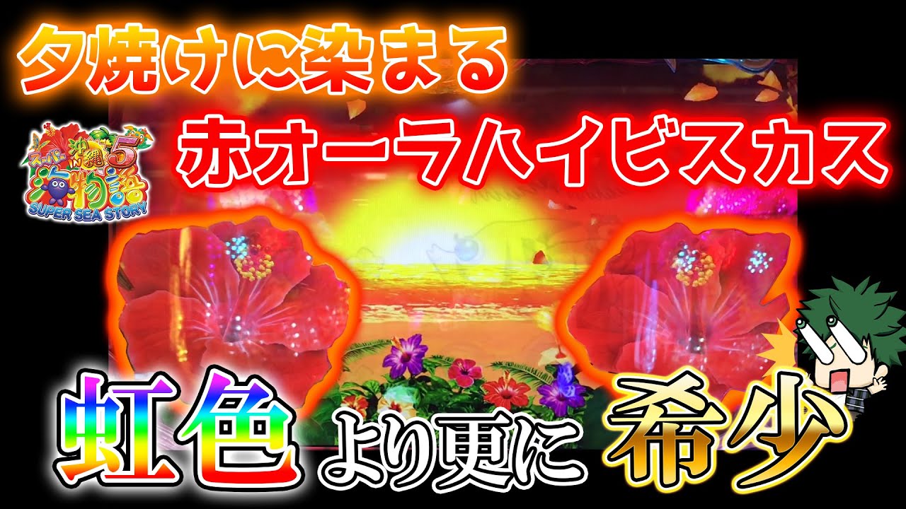 【海215連】Pスーパー海物語IN沖縄5!虹よりも珍しい!!夕焼けに染まるハイビスカスをご覧あれ!!GIGAの実戦!