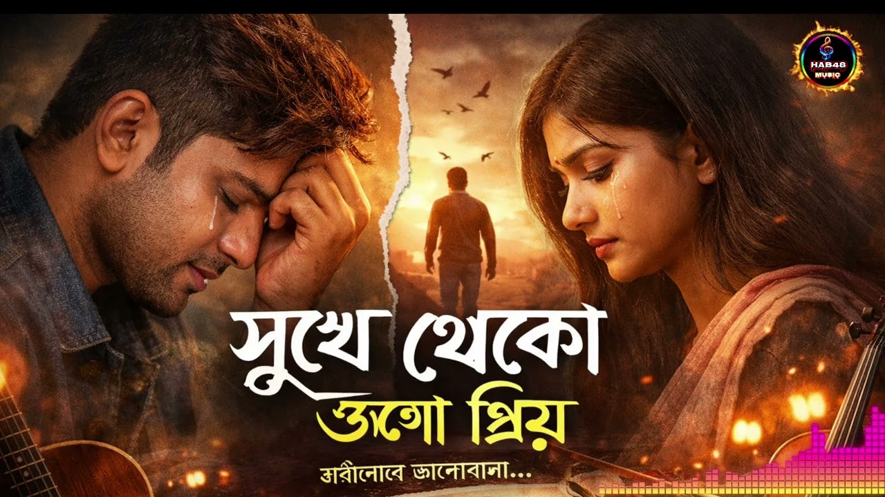সুখে থেকো ওগো প্রিয় | Sad Romantic Bengali Song 2026 | Heart Touching Breakup Song #Hab48music