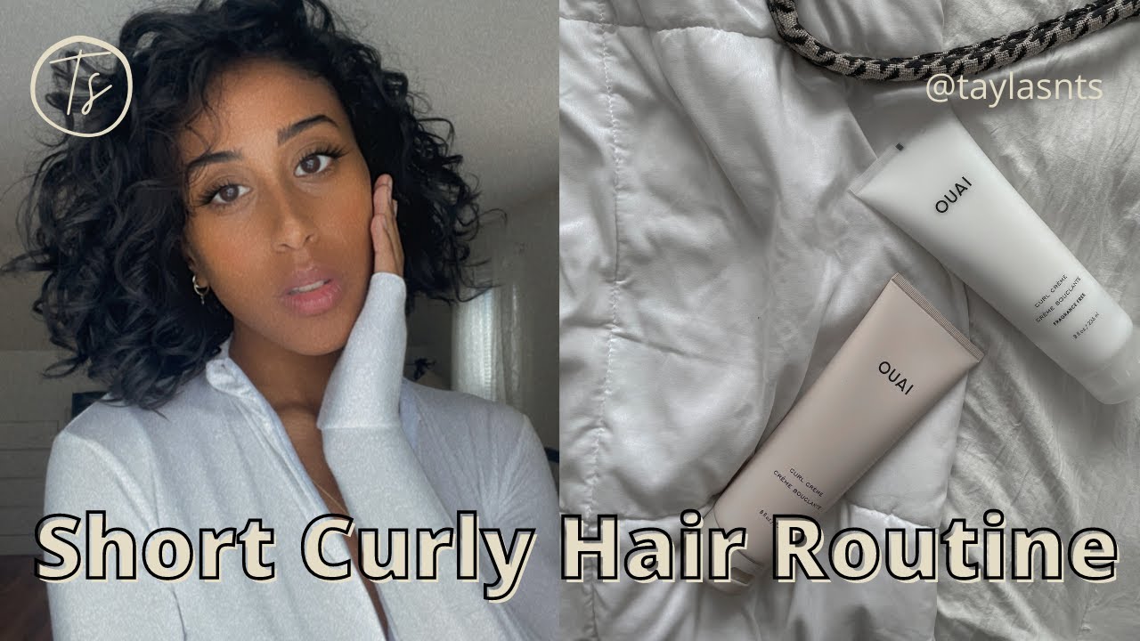 SHORT CURLY HAIR ROUTINE | 2c3a Curls using only Ouai Curl Crème