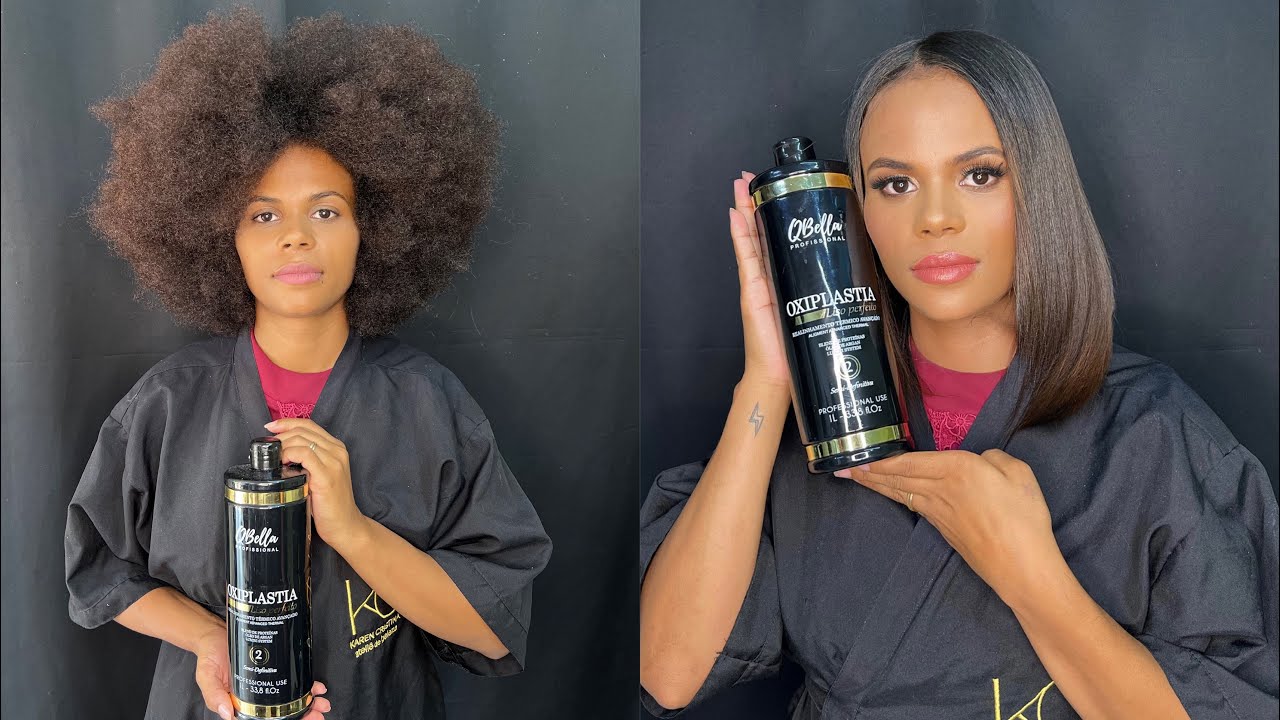 ALISAMENTO EM CABELO CRESPO COM PROGRESSIVA SEM FORMOL OXIPLASTIA DA QBELLA