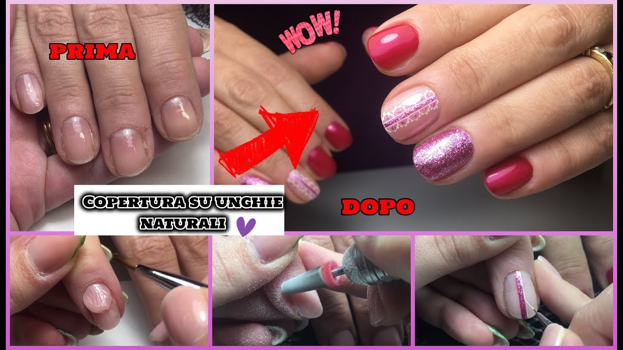 💅🏻💜 Copertura unghie naturali con acrygel+ effetto pizzo|Makolina95|