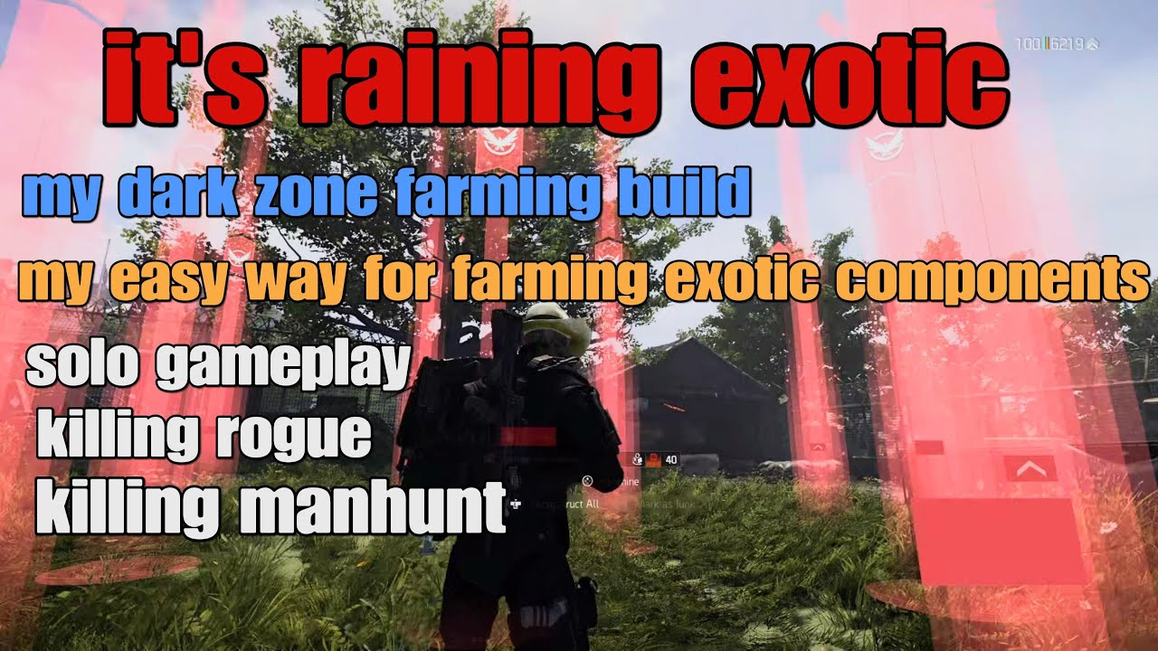 The division 2 best build for farming exotic components in the dark zone by using my way