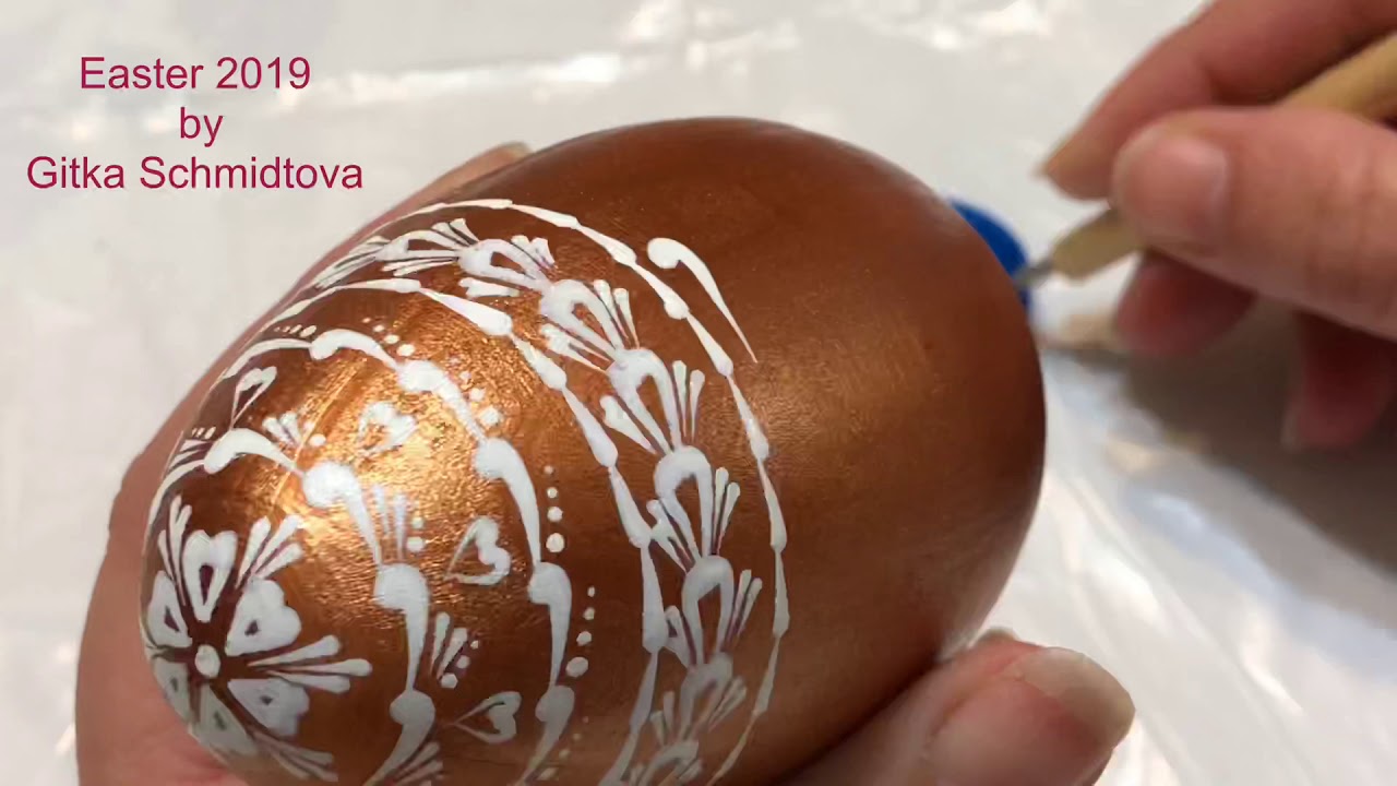 Wooden Easter egg , kraslica, pysanka by Gitka Schmidtova