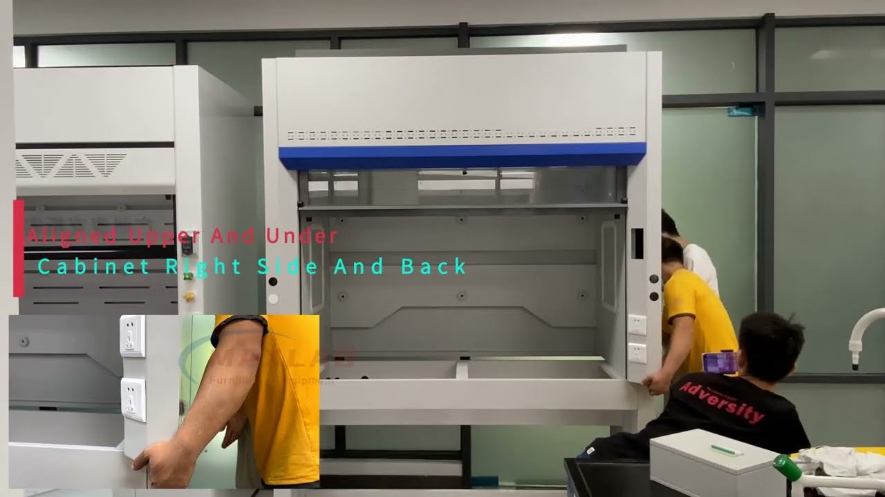 Fume Hood Upper and Base Cabinet Installation