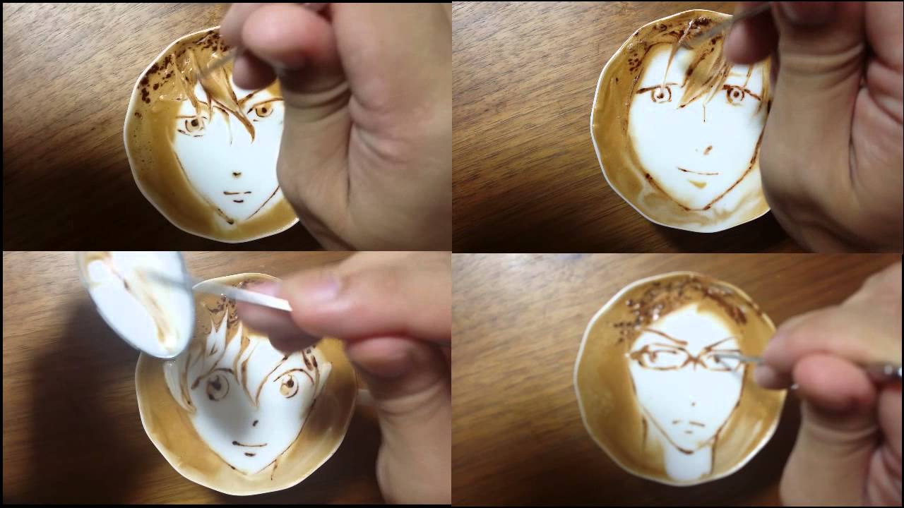 本日の暇カプチーノ、『岩鳶高校水泳部＠ Ｆｒｅｅ！』。ラテアート Latteart