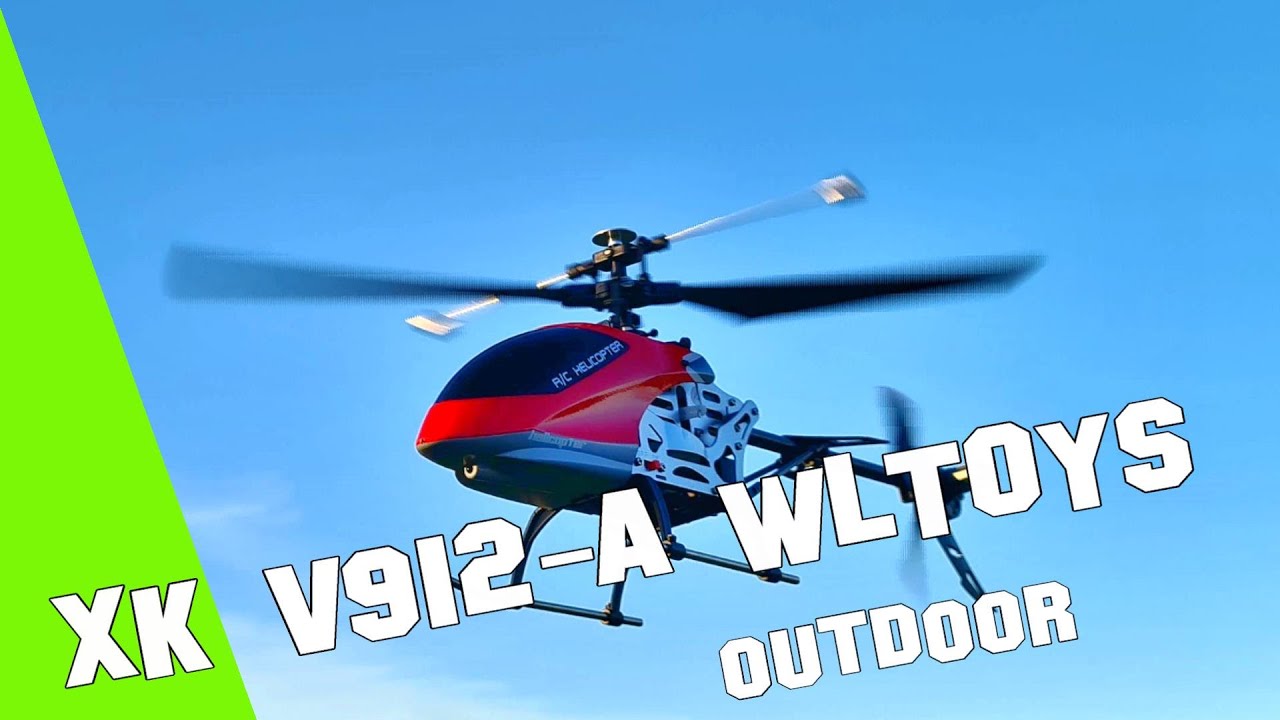 XK V912-A WLTOYS RC Helikopter 4 Kanal mit Höhenhaltesensor  Outdoorflugtest - by Banggood