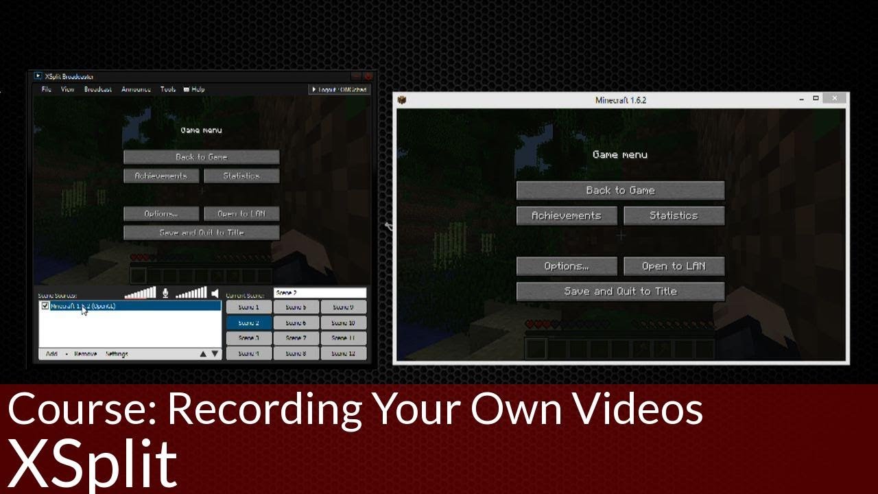 Recording your own videos, XSplit