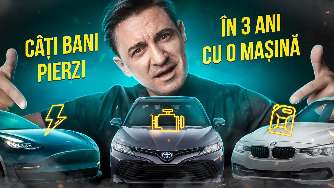 CÂȚI BANI PIERZI ÎN 3 ANI CU O MAȘINĂ - Benzină⛽Hibridă 🚗 Electrică 🔌
