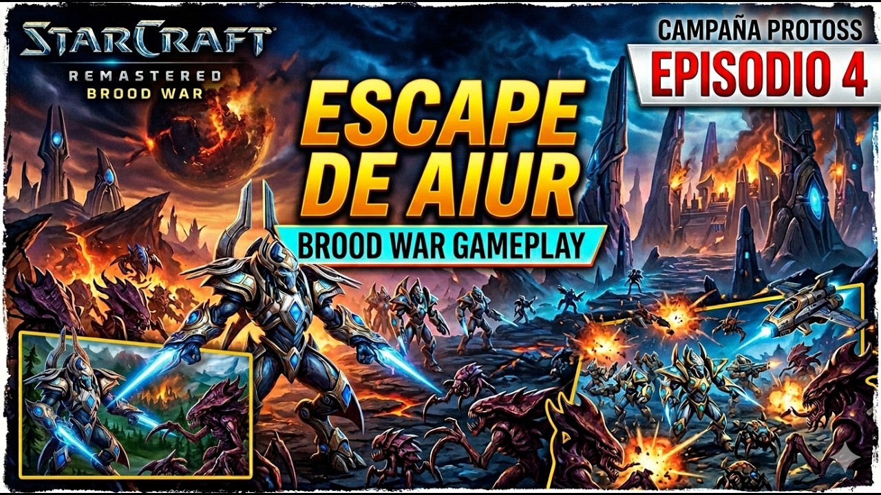 StarCraft Remastered Brood War Gameplay Escape de Aiur Campaña Protoss episodio 4