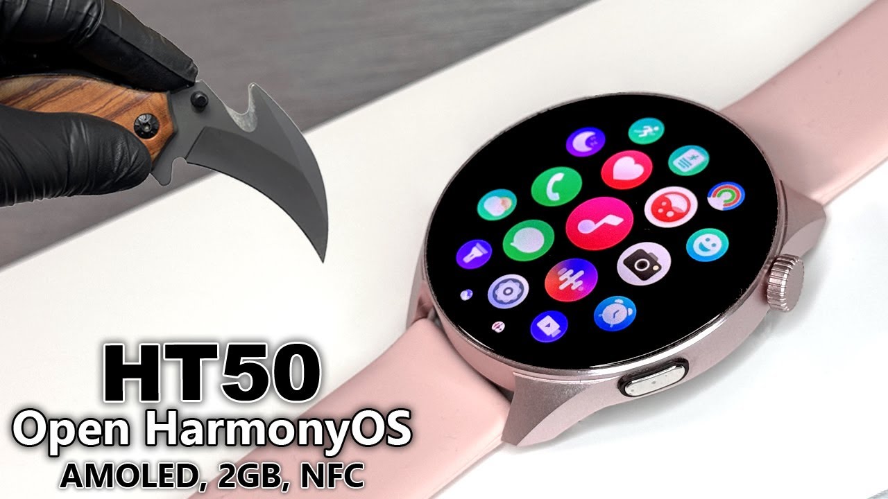 HT50 Unboxing & Full Review SmartWatch with Open HarmonyOS System (Amoled, 2GB ROM, NFC) - ASMR