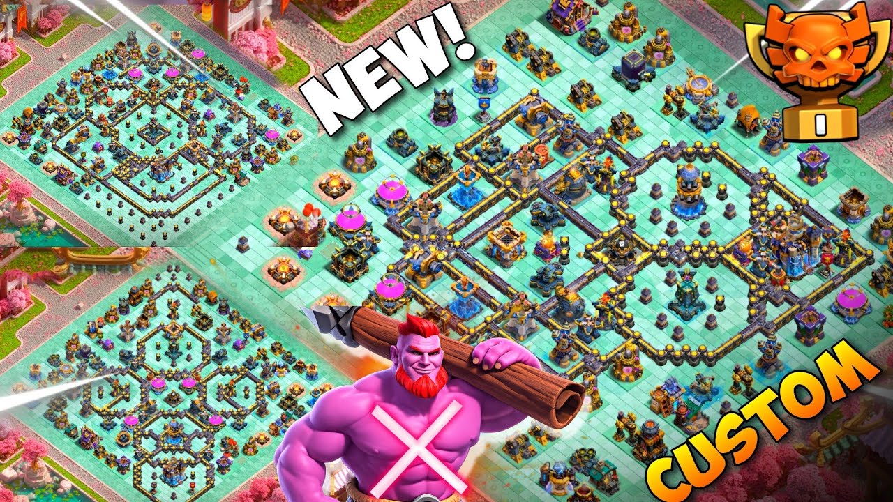 CHAMP 1 & 2 ONLY 1 STAR CWL Anti Throwers Best Th18 War base Link. | Th18 Push Base Link TH18 