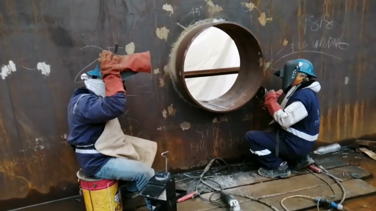 tank storage pipe nozzle welding