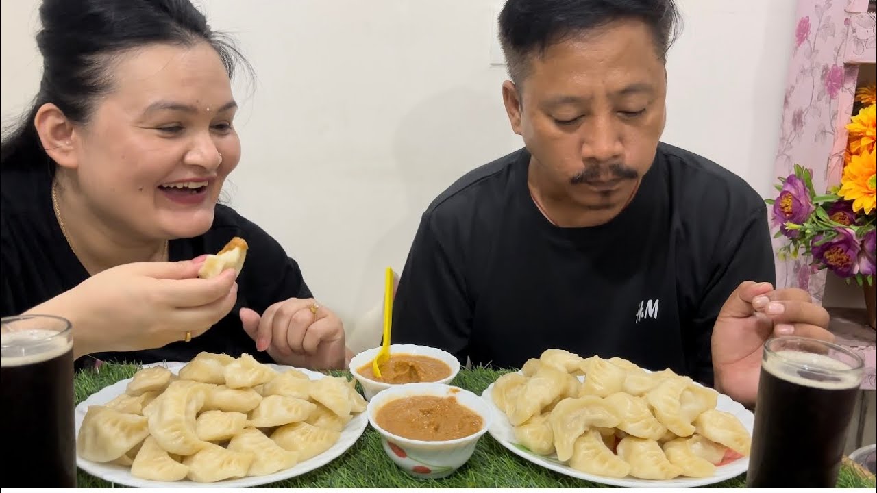 Chicken momo 🥟 tomato 🍅 ko achar #mukbang #sunitaDorjee Channel ❤️❤️