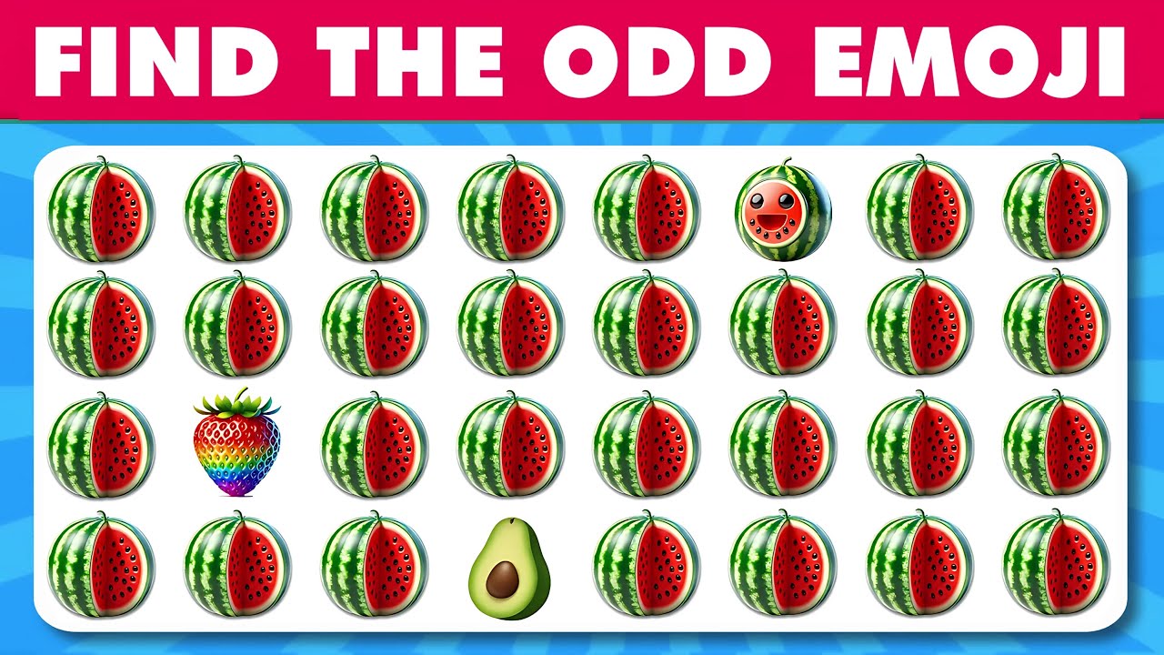 Find the ODD One Out in 5 Minutes! 🍎🥑🍉 Easy Emoji Quiz