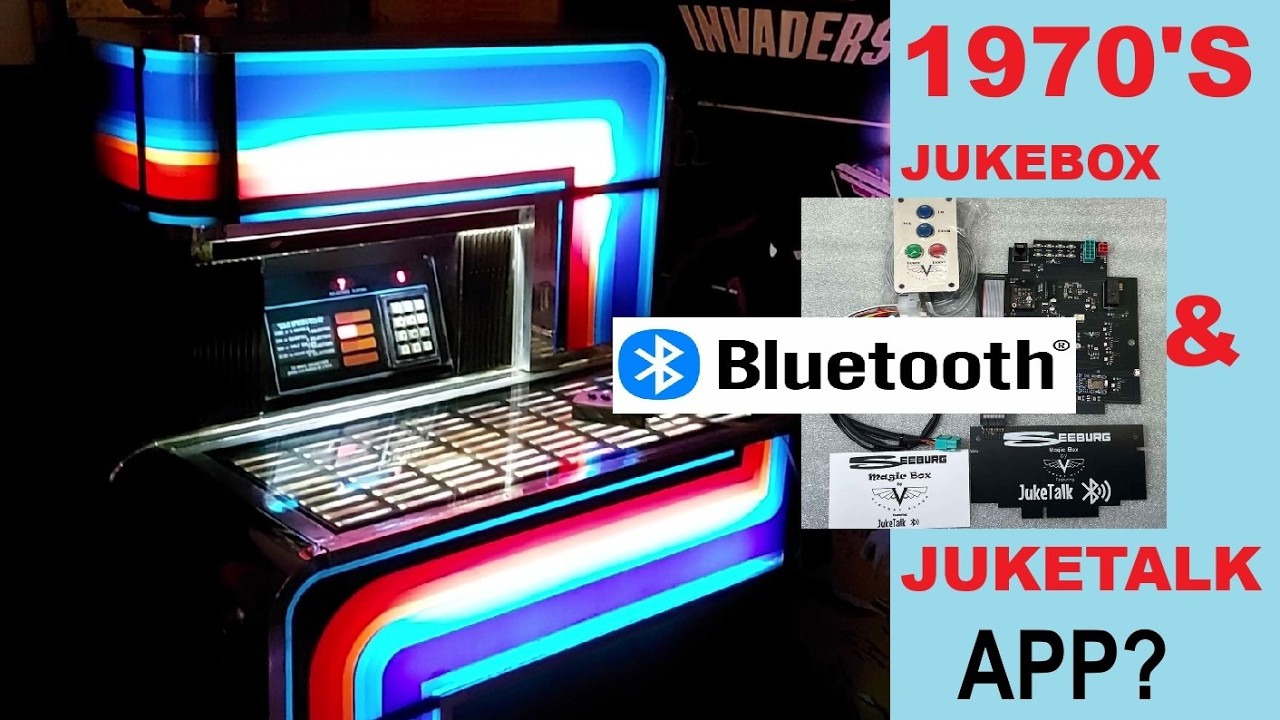 1970's Seeburg vinyl 45' jukebox brought into 2025 with new app and Bluetooth.