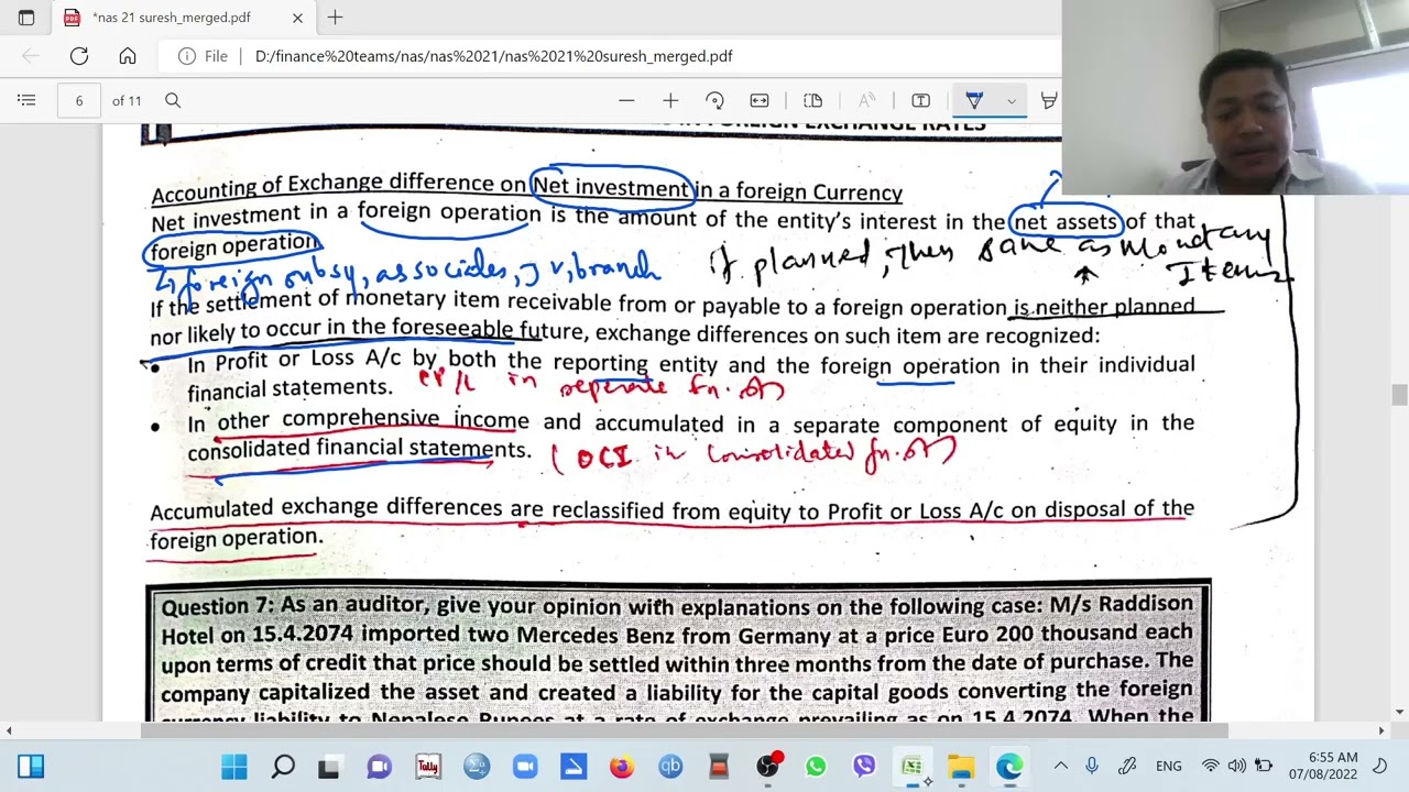 Lec 30 NAS 21 The effects of changes in Foreign Exchange Rates