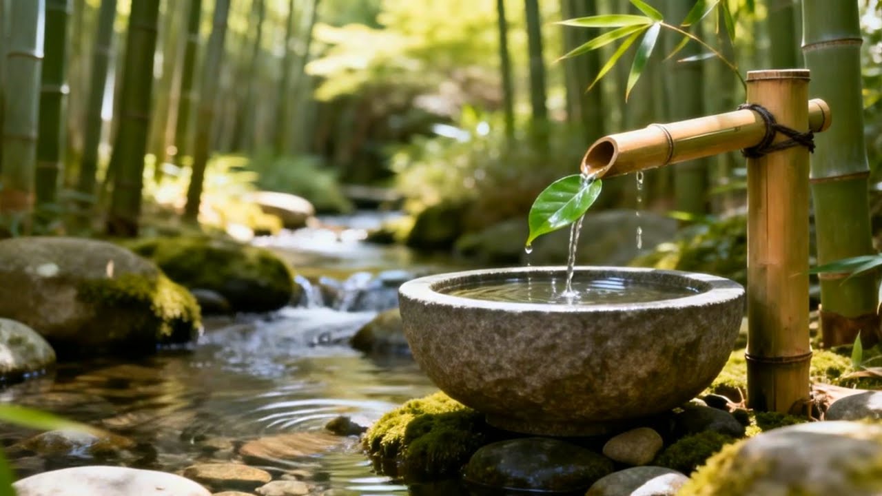 “Zen Bamboo Water Flow 🌿 Natural Spa Music for a Good Night's Sleep”