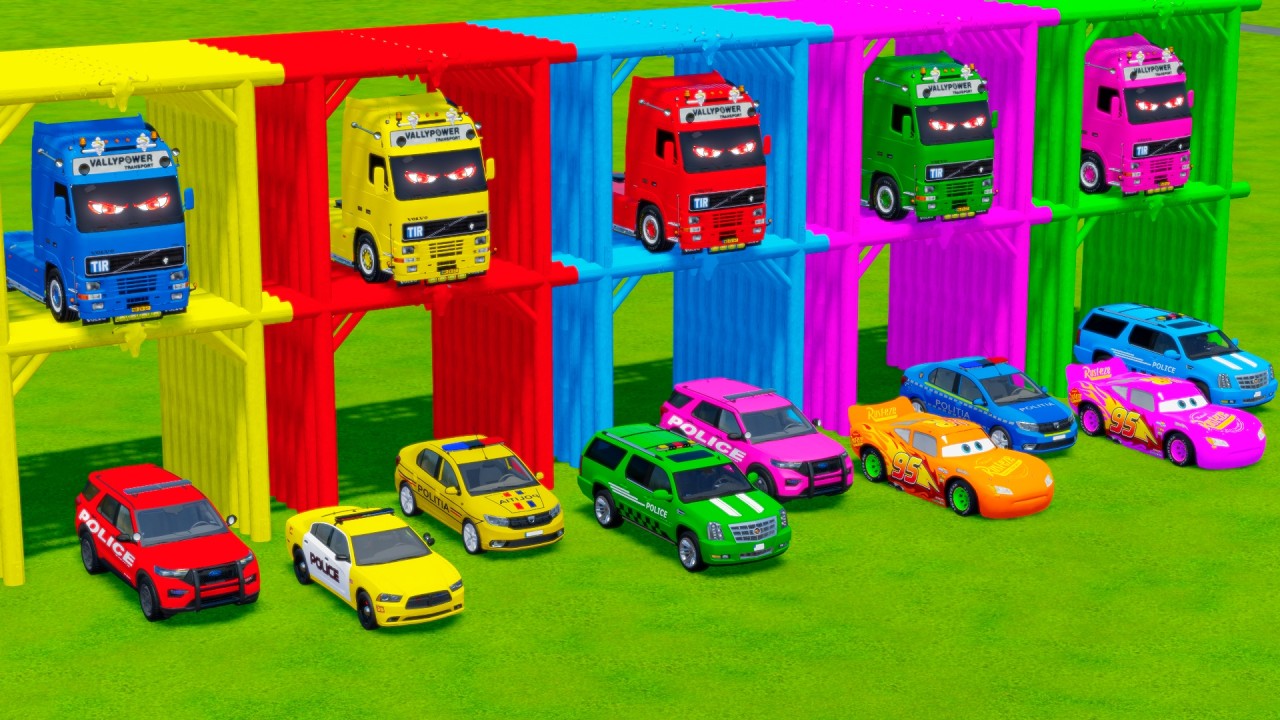 TRANSPORTING ALL POLICE CARS and AMBULANCE EMERGENCY VEHICLES WITH MERCEDES POLICE TRUCKS ! FS22