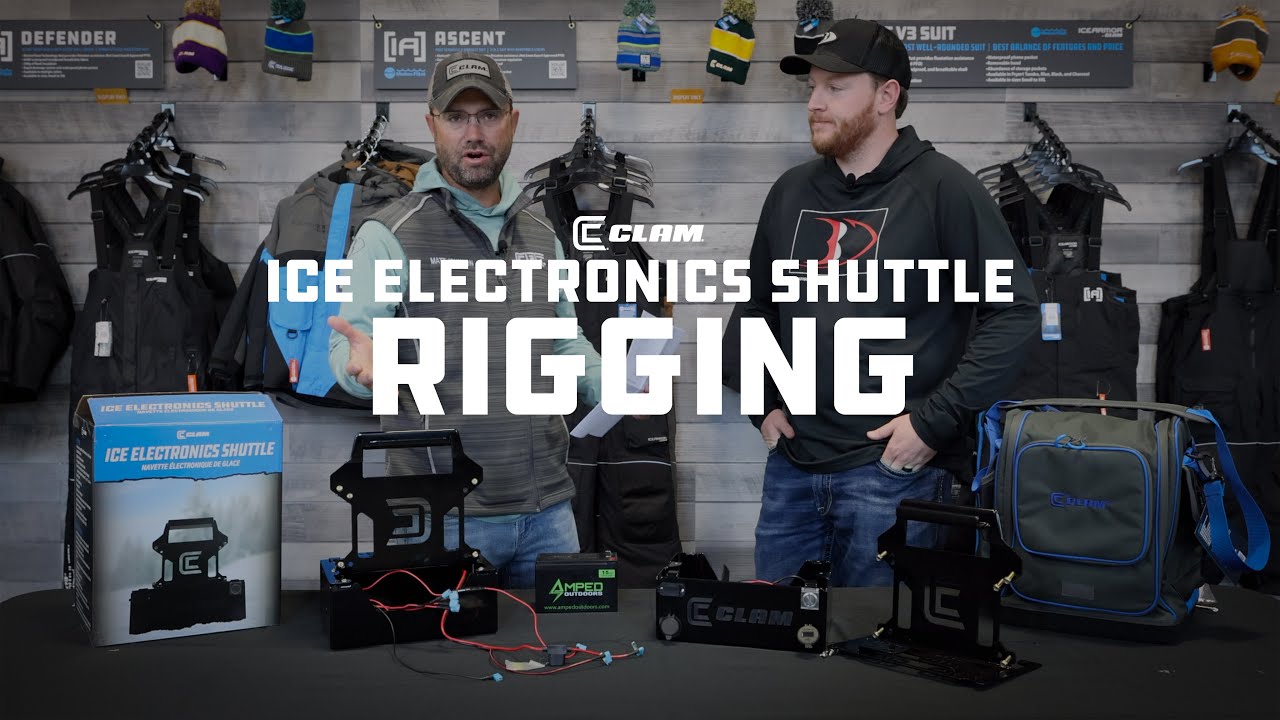 Rigging your CLAM LIVE ICE ELECTRONICS SHUTTLE for Ice Fishing