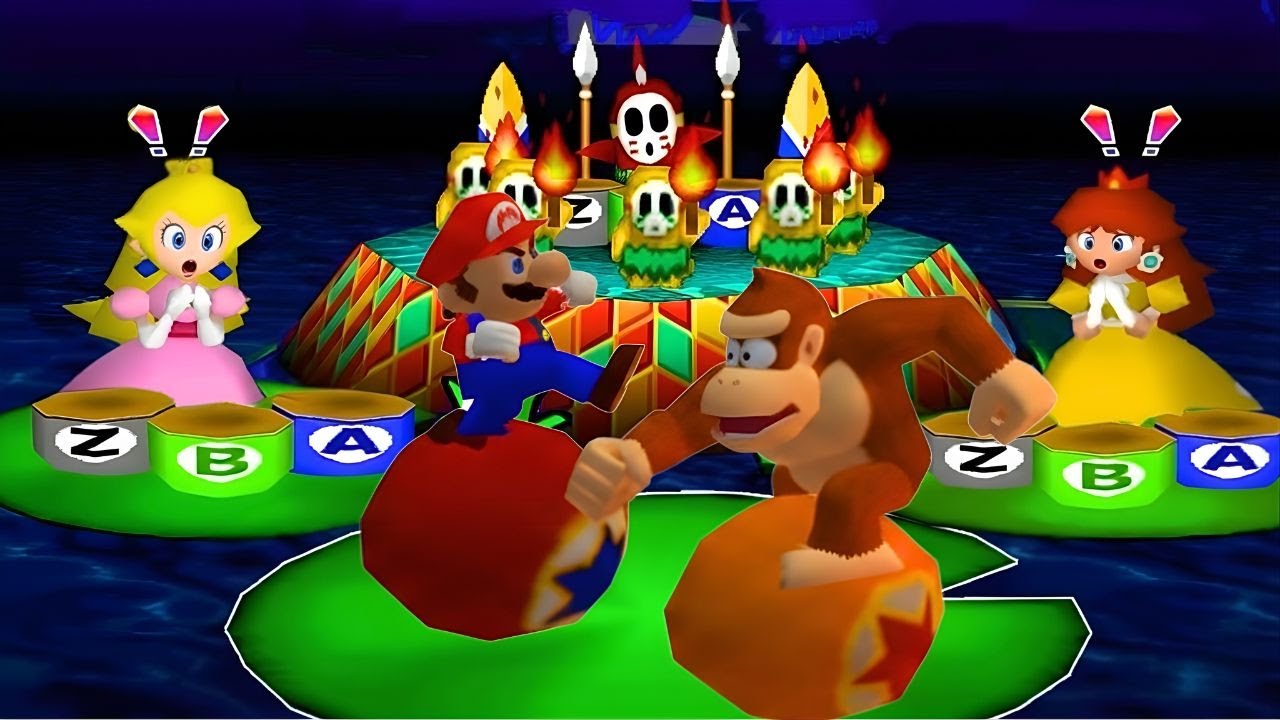 [マリオパーティシリーズ2+3のミニゲーム: ミニゲーム対決マリオ Vs ピーチ Vs デイジー Vs デイジー (CPU最強 たつじん)]