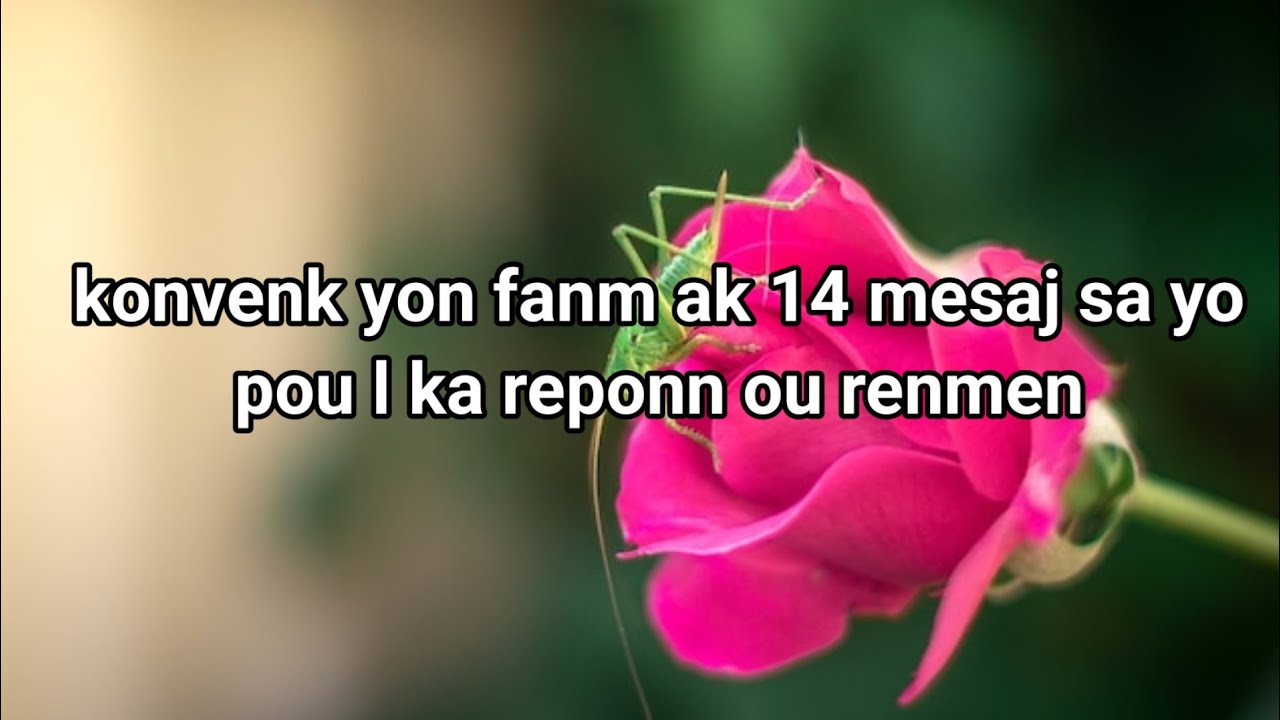 konvenk yon fanm ak 14 mesaj sa yo pou l ka reponn ou renmen