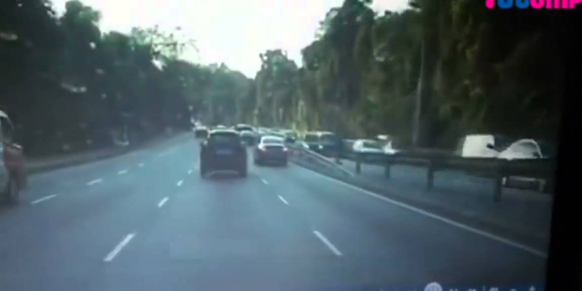Woman driver of BMW speeds away hitting Stomper's car at Lornie Road