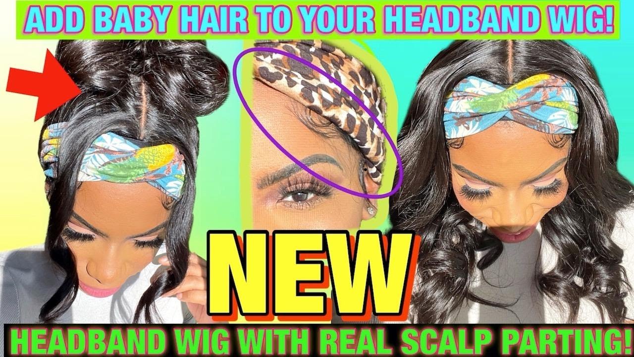 MUST SEE! *NEW HEADBAND WIG with SCALP!! EASY METHOD for FAKING baby hairs! PROTECT YOUR EDGES 🔥