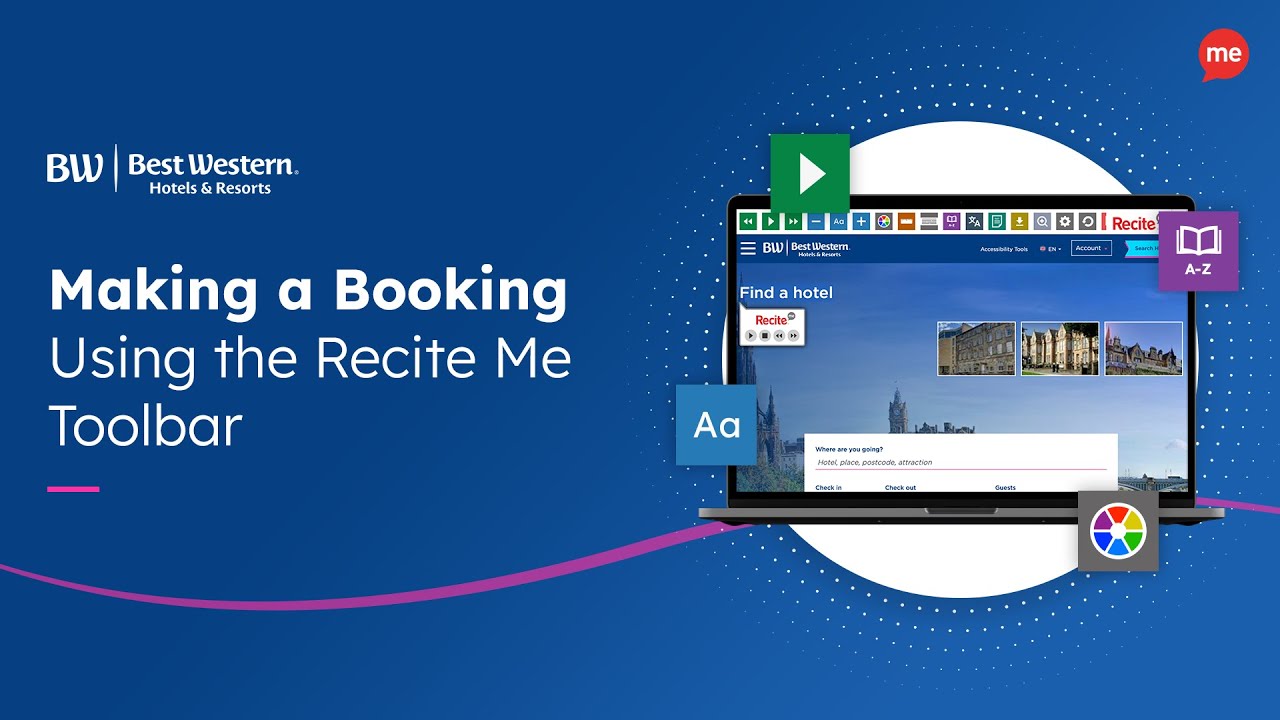 Making a Booking Using the Recite Me Toolbar