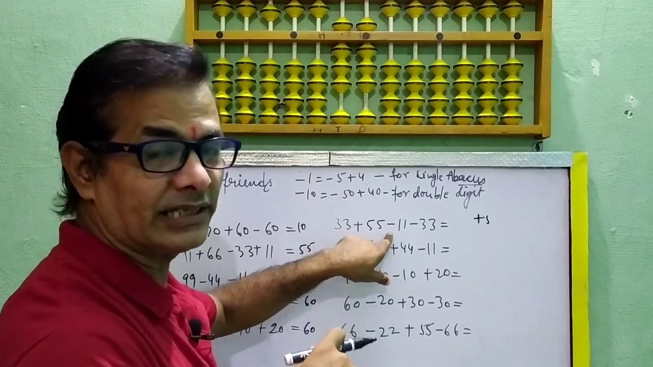 Double digit formula (-10=-50+40) how to use this formula on abacus tool by vishal sharma