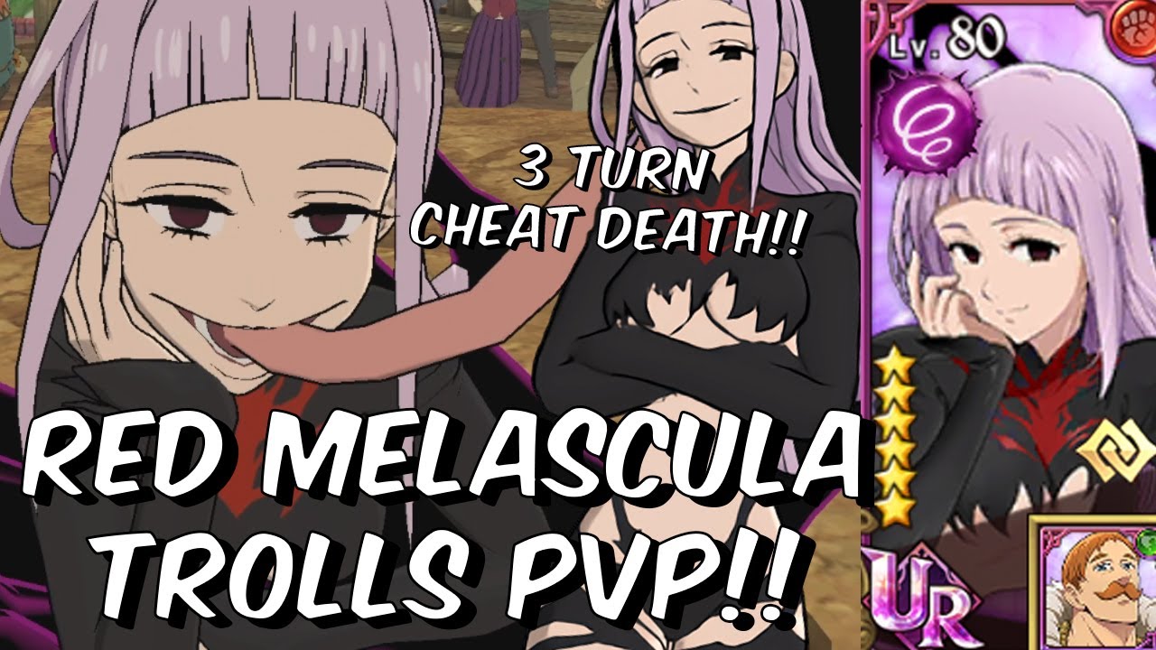 Red Melascula TROLLS 4k+ Elite Top 100 PVP - 3 TURN CHEAT DEATH?! - Seven Deadly Sins: Grand Cross