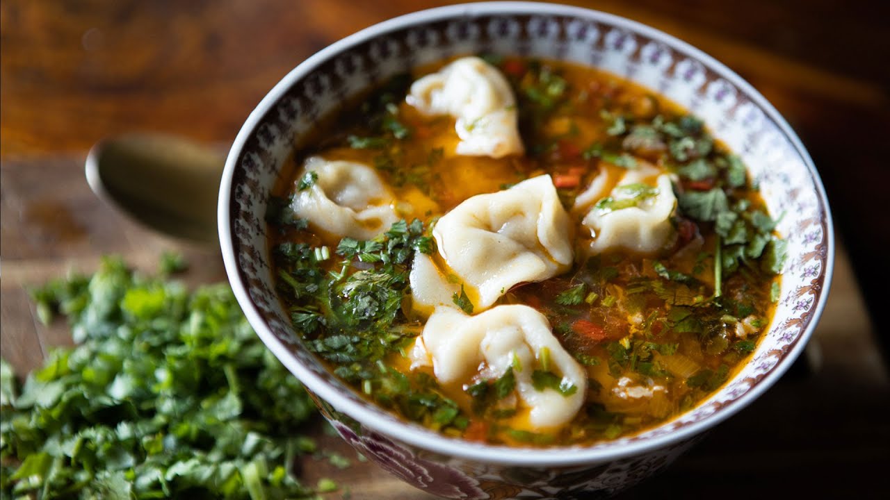 Traditional Uyghur Soup Recipe From Scratch, How to Make Filled Pasta Soup, Shorba (Chöchüre-چۆچۈرە)