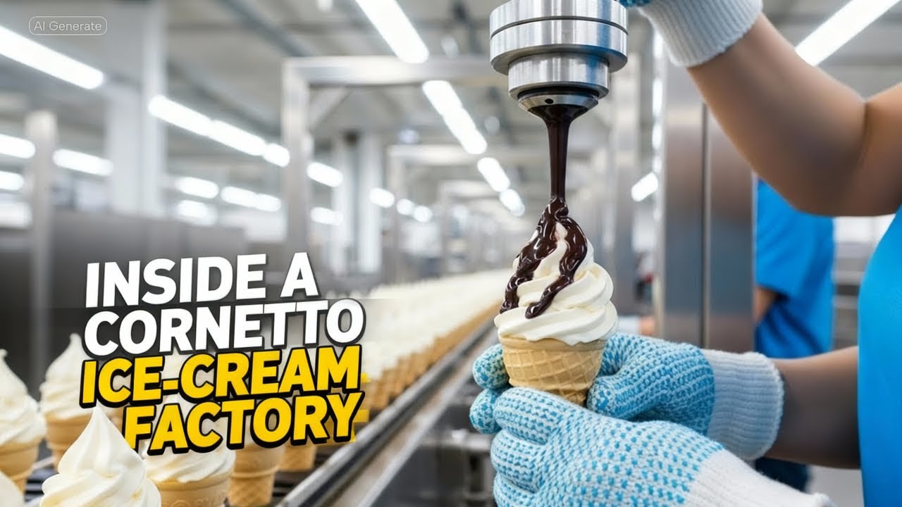 How Cornetto Ice-Cream is Made Today | Inside a Modern Cone Ice-cream Factory | Complete Tour