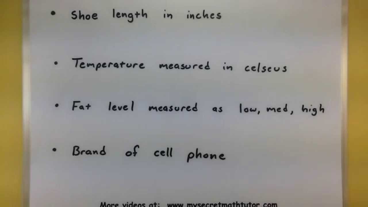 Statistics - Levels of measurement