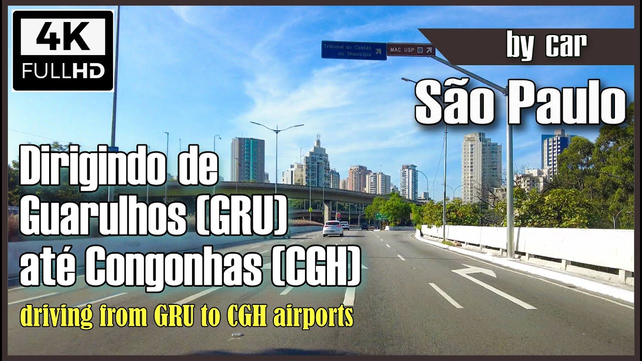 [4K] do Aeroporto de Guarulhos para Congonhas de carro - Sao Paulo driving tour 4k - dirigindo em SP