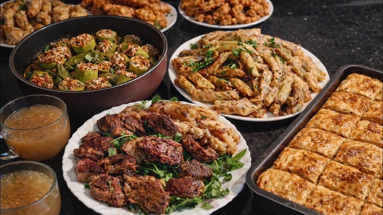 عزومة العمر في رمضان 😍محشي ولحمة وجلاش بطريقة مختلفة وأسهل ما يكون بطعم زمان 😳🔥