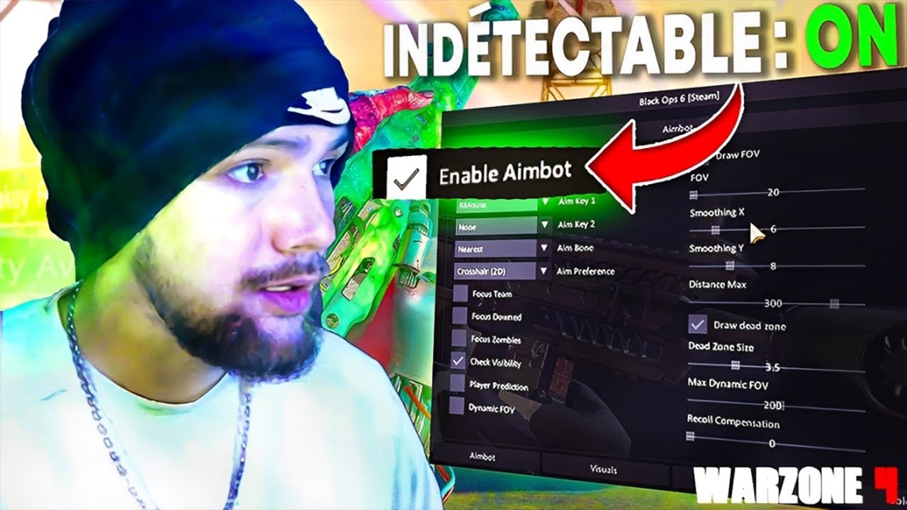 le MEILLEUR CHEAT AVEC AIMBOT INVISIBLE sur WARZONE 4 ?! 😍 (invisible en stream)