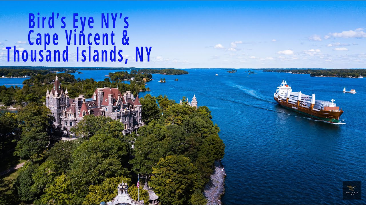 Bird's Eye NY's View of Cape Vincent and the Thousand Islands in Upstate New York view in 1080/4K