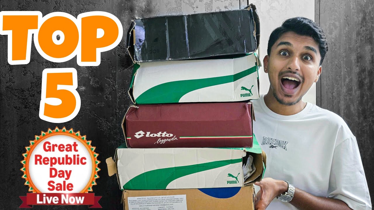 Топ-5 кроссовок до 5000 рупий для колледжа и офиса | Большая распродажа Amazon ко Дню Республики