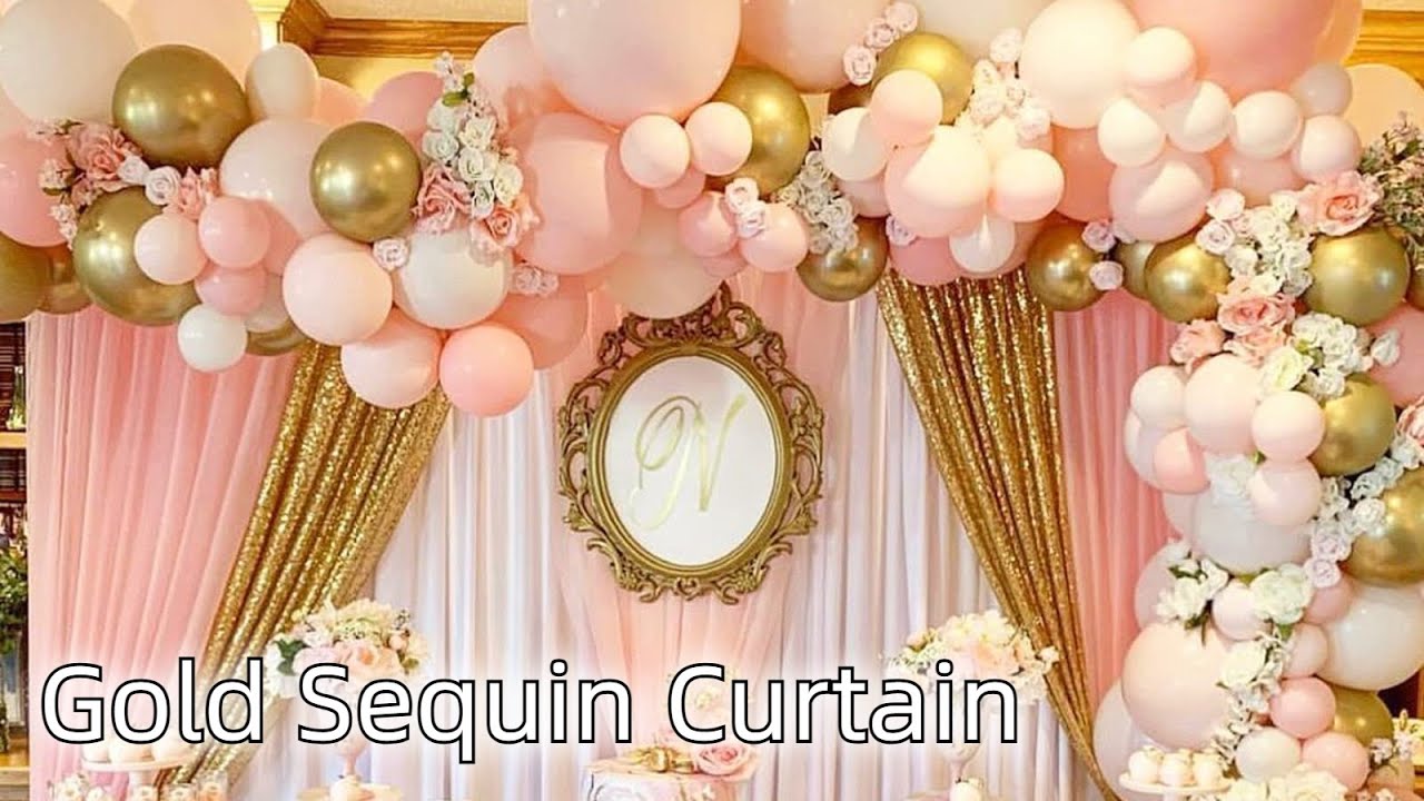 Gold Sequin Backdrop✨Lofaris Party Decorations at home Event ideas