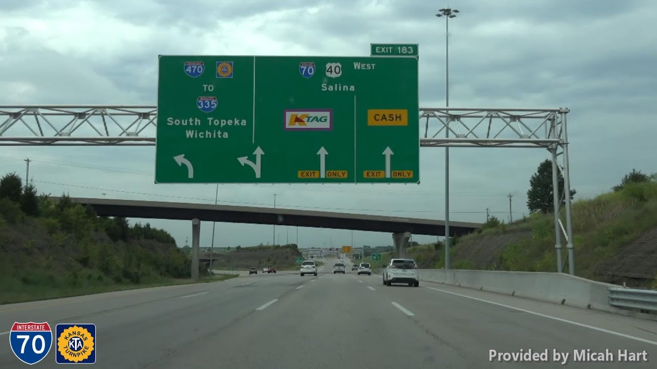 I-70 Kansas Turnpike WB from I-435 in KC to I-470 in Topeka
