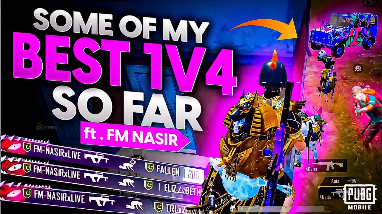 9 - 1v4 in One Video 😱 Dont Miss || FM NASIR YT || PUBG Mobile