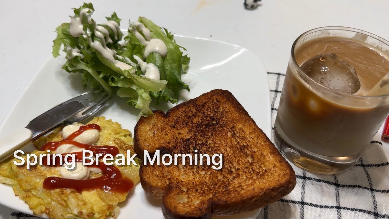 Spring Break Morning at Home | Korean Street Toast & Vegetable Soup | Silent Vlog