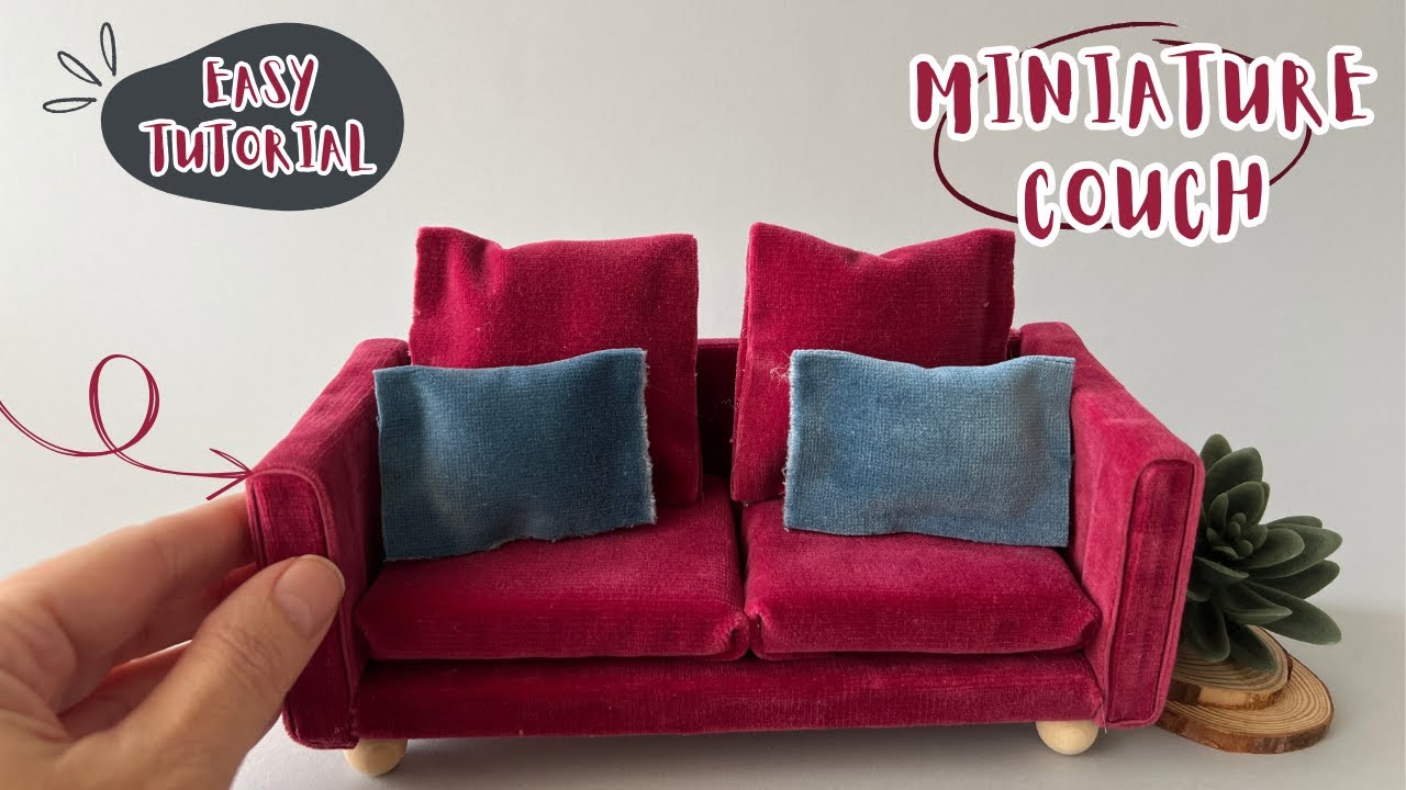 DIY miniature sofa / COUCH FOR DOLL - Easy to do