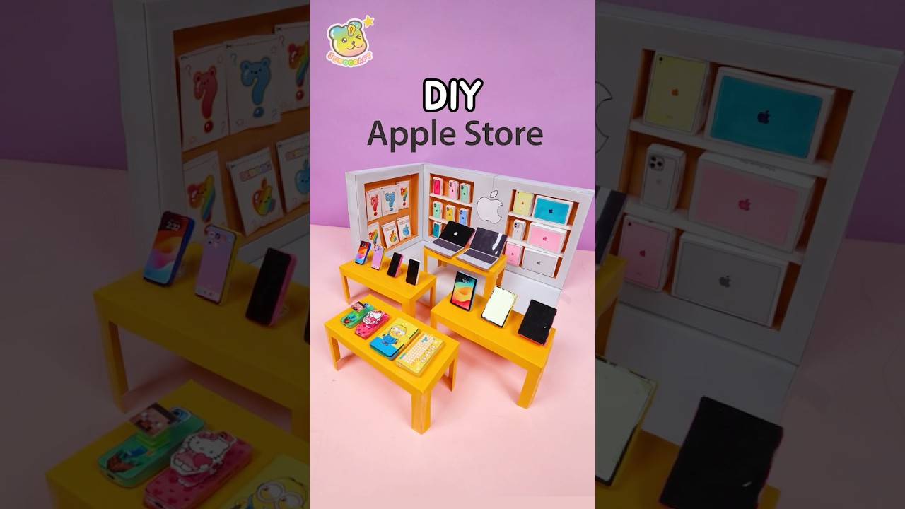DIY Miniature Apple store🏢 & all Apple products🍎 / free printable