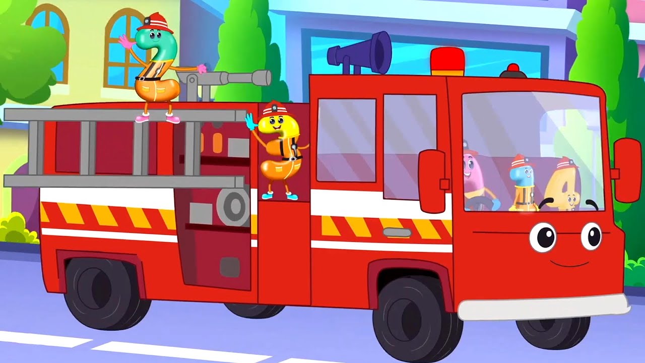 Wheels On The Firetruck with Number & Nursery Rhyme for Kids