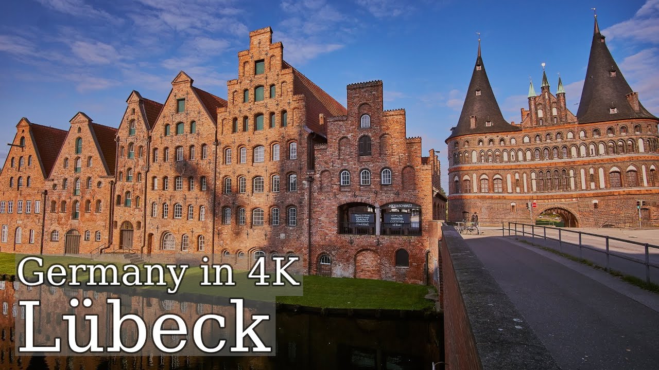 【4K】Lübeck: A walk around the medieval German Hanseatic city on the Trave
