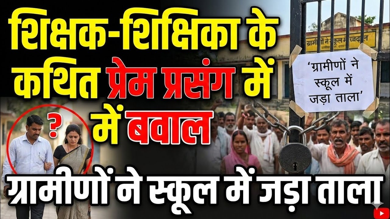 शिक्षक-शिक्षिका के कथित प्रेम प्रसंग पर बवाल, ग्रामीणों ने स्कूल में जड़ा ताला | Madhepura News