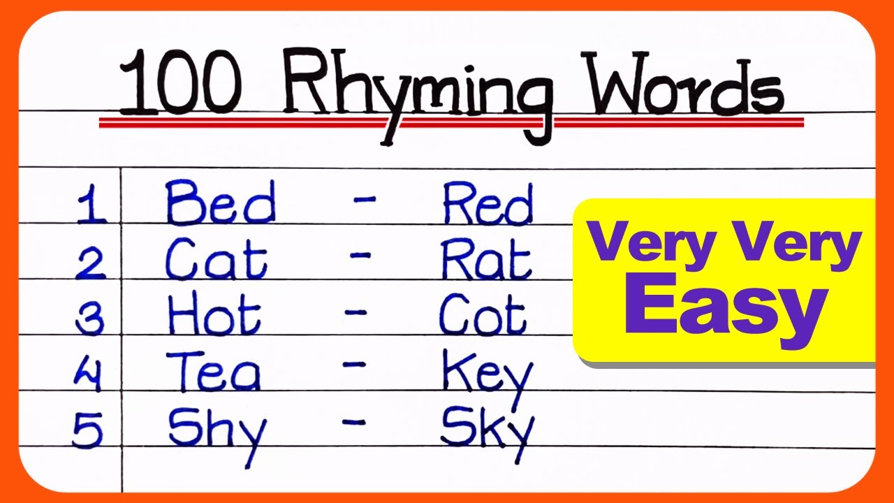 100 Rhyming Words || Rhyming words in English || Rhyming Words 100 || Rhyming Words || english words